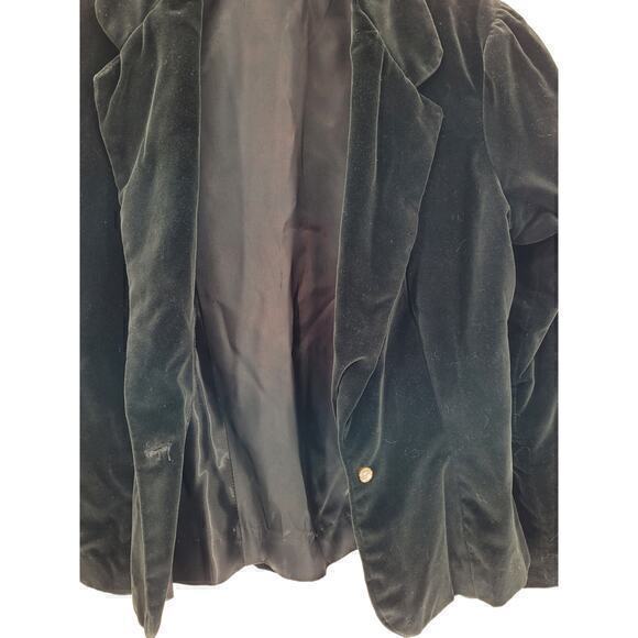 HP Vintage Black Velour One Rhinestone Button Fitted Jacket - Picture 11 of 15